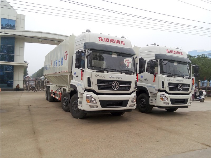 東風(fēng)天龍前四后八散裝飼料運輸車(chē)圖片1